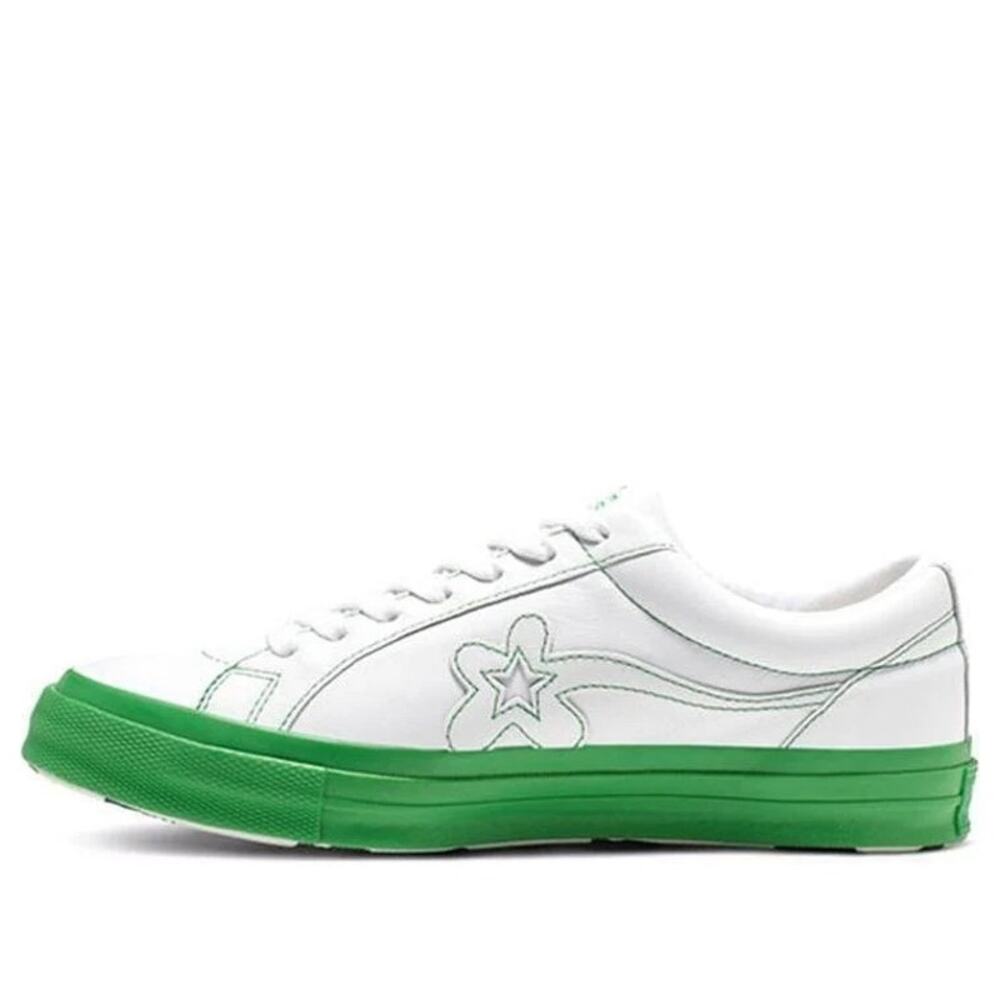 Converse x Golf Le Fleur Shoes Mens Size 9.5 White Green Leather Casual Sneakers